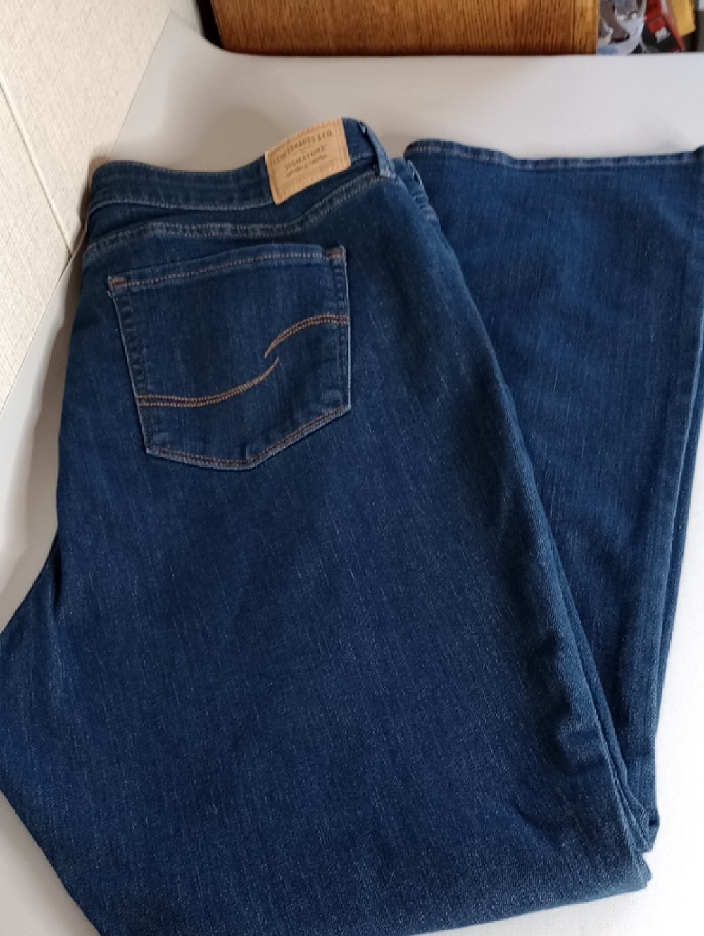 Signature By Levi Strauss Mid-Rise Bootcut Dark Blue Jeans Size 20